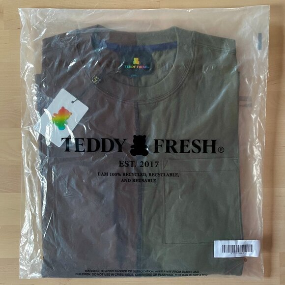 Teddy Fresh Colorblock Split Tee Short Sleeve T-Shirt with Pocket size Small NWT - Picture 5 of 6